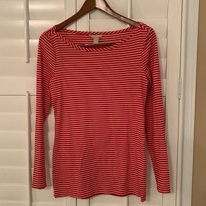 Banana Republic Red and white striped long sleeve top